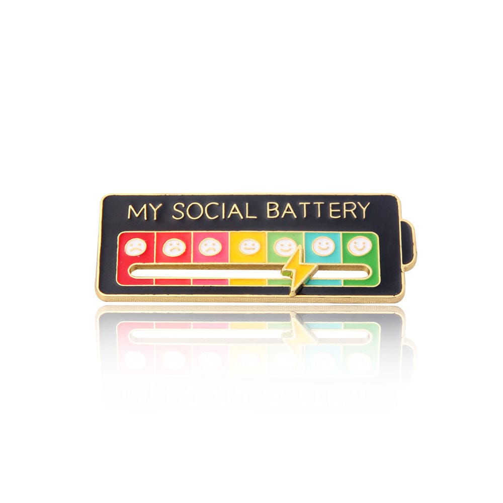 My Social Battery Pin Slider 7 days Mood Brooch