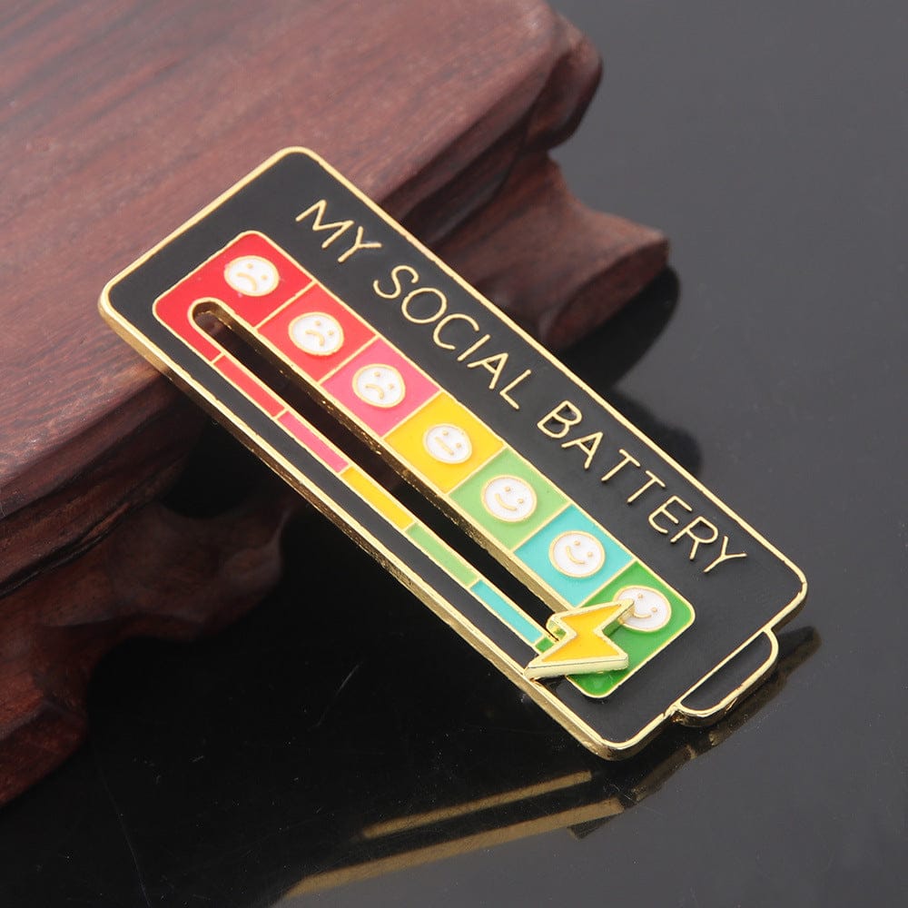 My Social Battery Pin Slider 7 days Mood Brooch