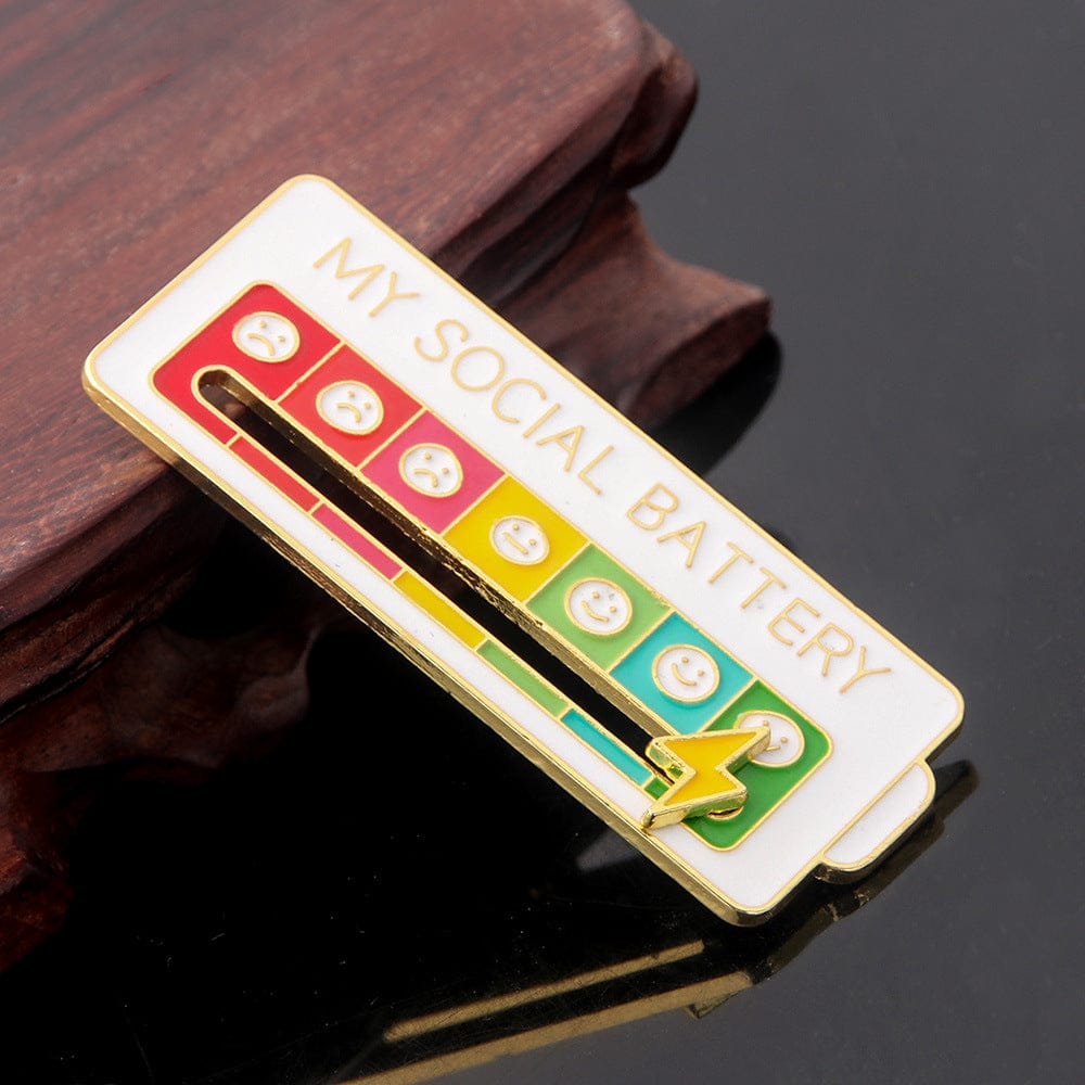 My Social Battery Pin Slider 7 days Mood Brooch