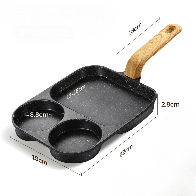 4-in-1 Nonstick Frying Pan: Ideal for Eggs, Bacon, and Burgers