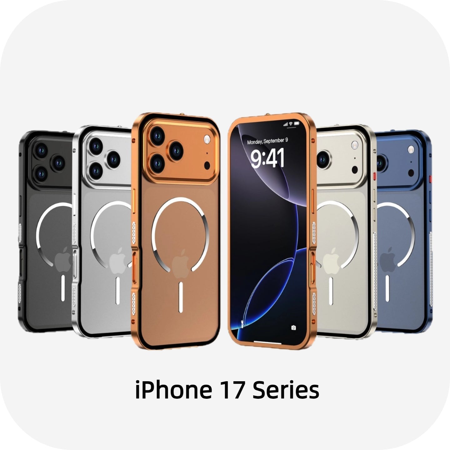 ZAHO | iPhone 17 Series Metal Frame Frosted Magnetic Phone Case