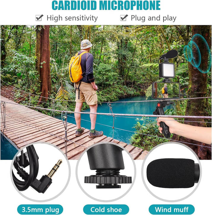 5 in 1 Vlogging Kit with Fill Light Microphone Tripod - 🔥Last Day 50% OFF🔥