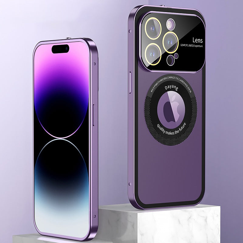 Transparent Metal Frame Snapped Button Lock For iPhone Case