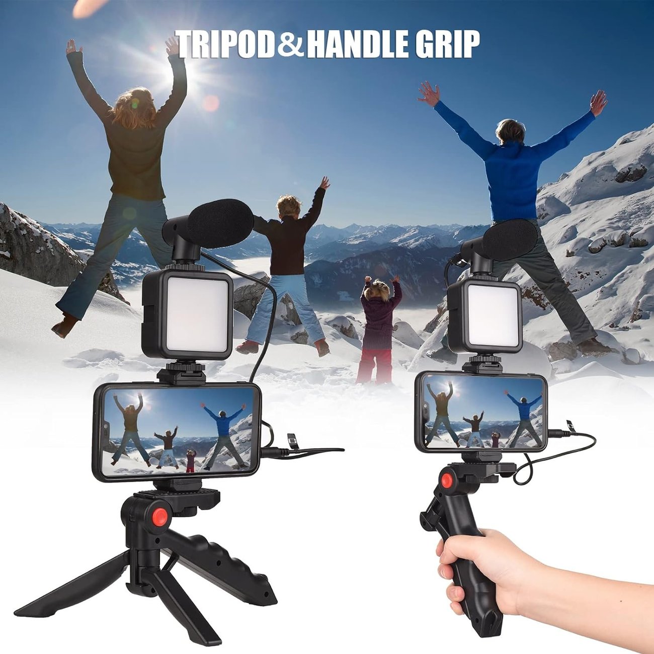 5 in 1 Vlogging Kit with Fill Light Microphone Tripod - 🔥Last Day 50% OFF🔥