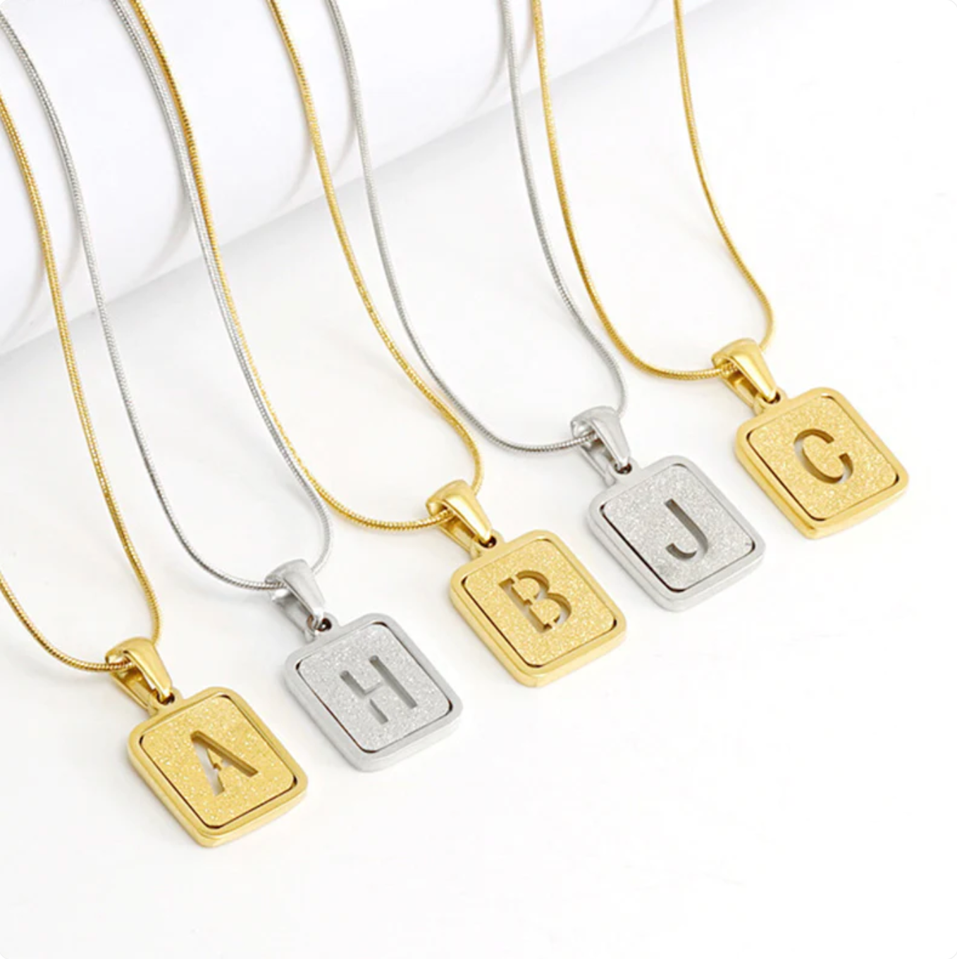Alphabet Square Necklace