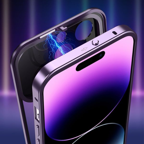Transparent Metal Frame Snapped Button Lock For iPhone Case
