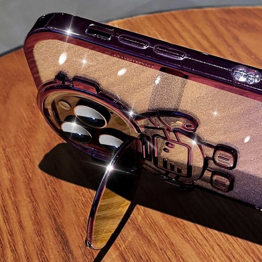 Glitter Astronaut Camera Stand Phone Case For iphone