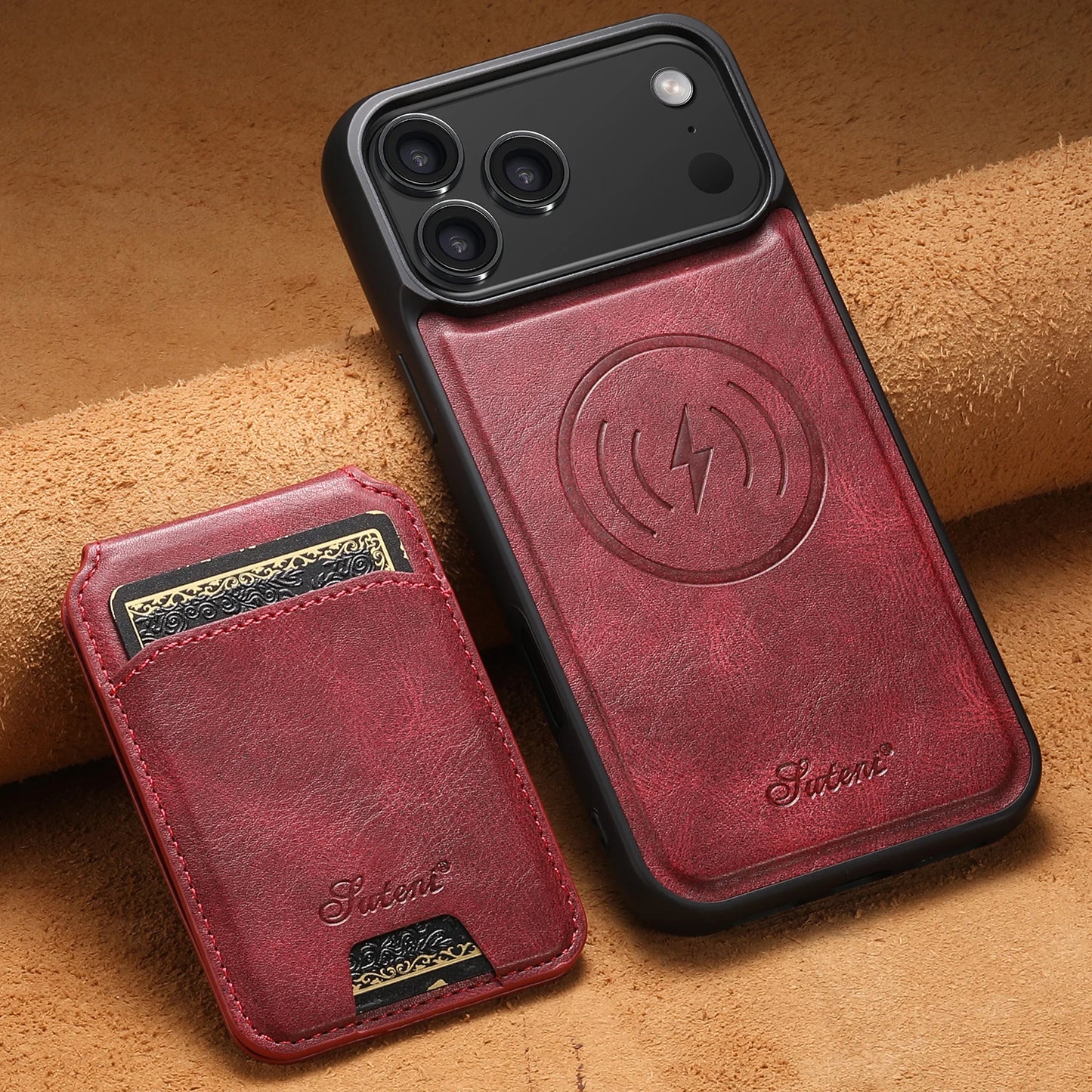 Funda para teléfono con tarjetero magnético 2 en 1 para la serie Zaho iPhone 17