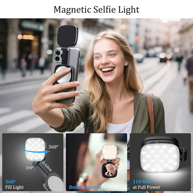 Magnetic Selfie Light & Mirror™
