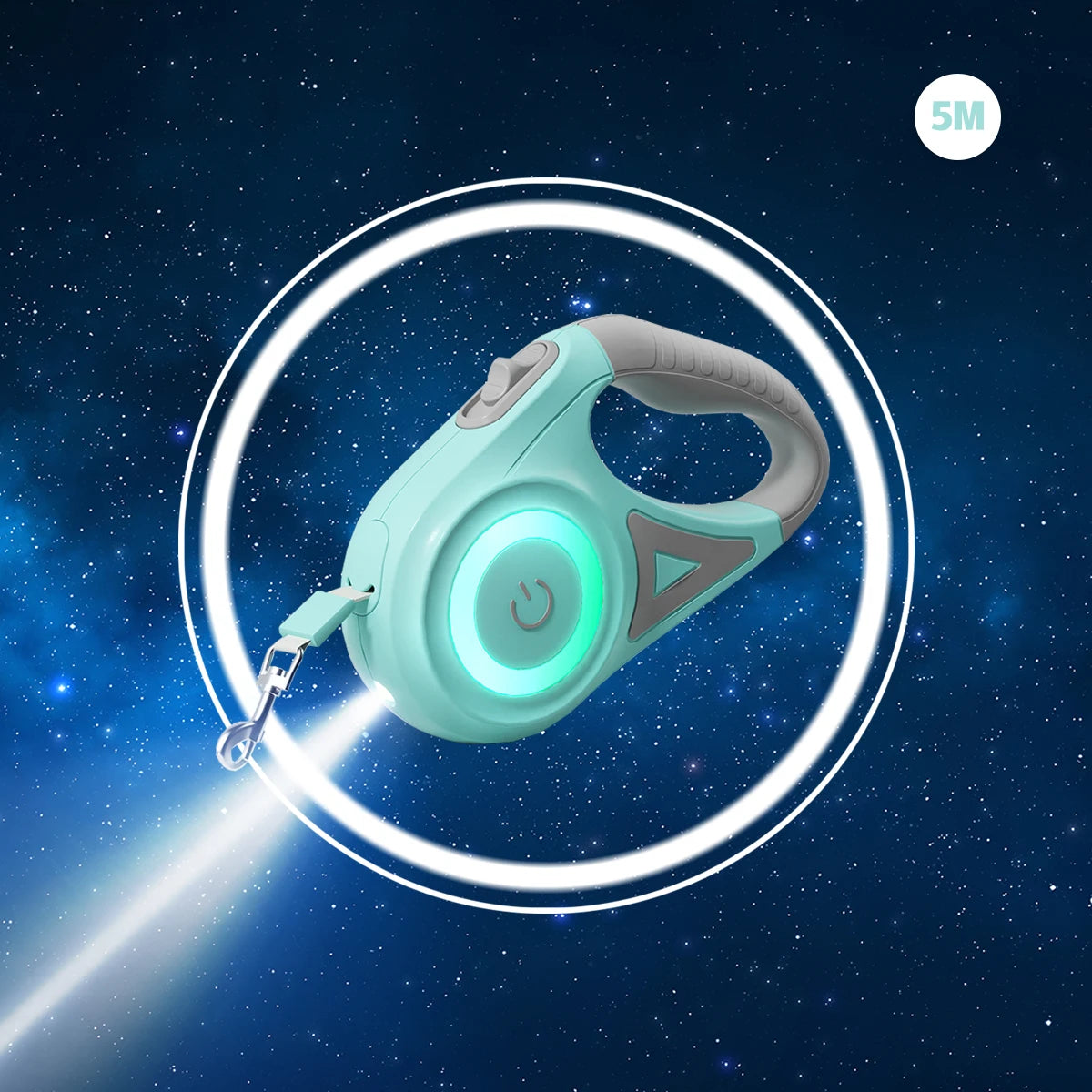 Correa retráctil para perro con luz LED