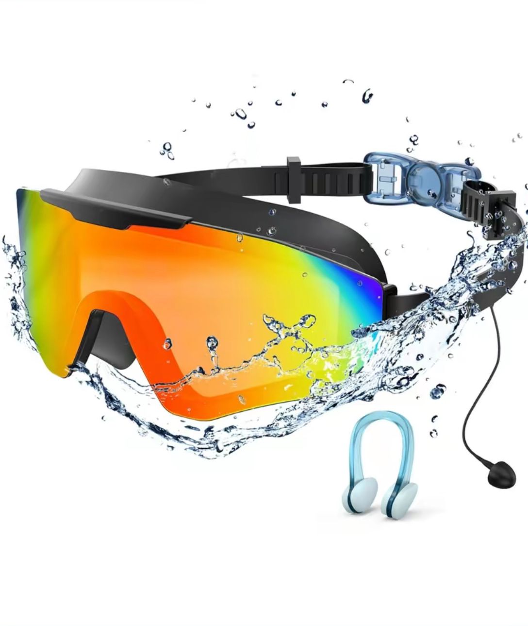 Windom Swim Goggles for Adults & Kids - Anti-Fog Full-Coverage, 3-Color UV Lens, Waterproof Earplugs & Nose Clip