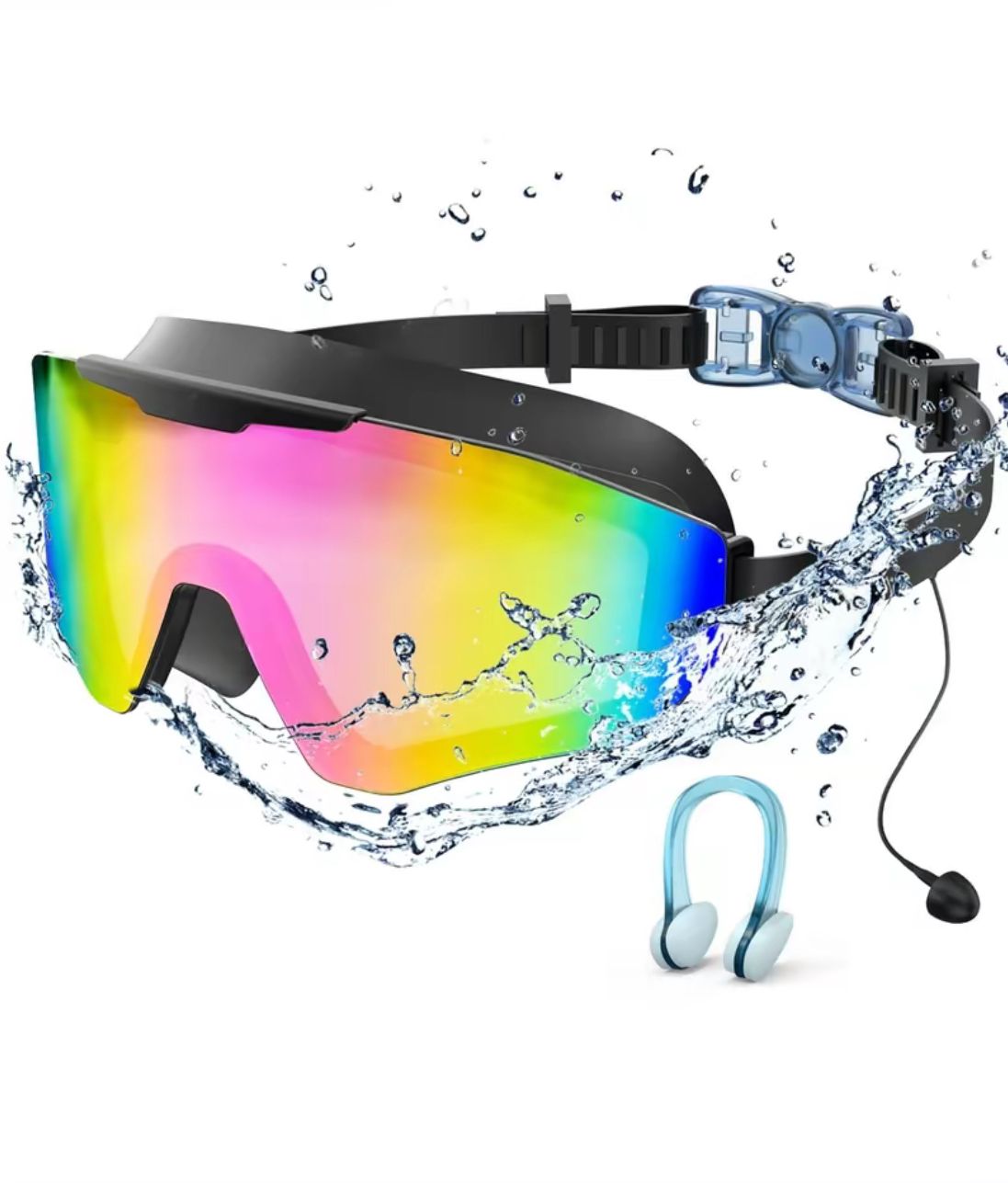 Windom Swim Goggles for Adults & Kids - Anti-Fog Full-Coverage, 3-Color UV Lens, Waterproof Earplugs & Nose Clip