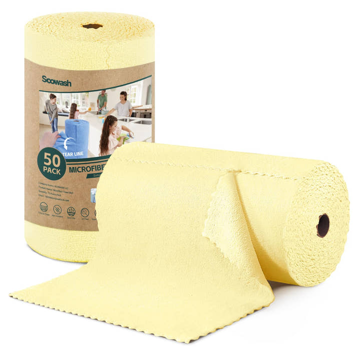 🧼🌀 Microfiber Cleaning Cloths Roll