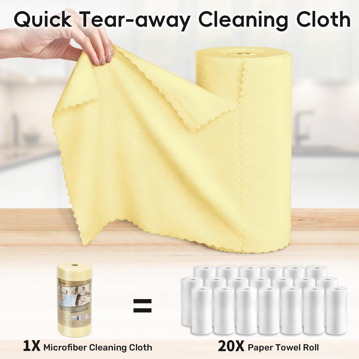 🧼🌀 Microfiber Cleaning Cloths Roll
