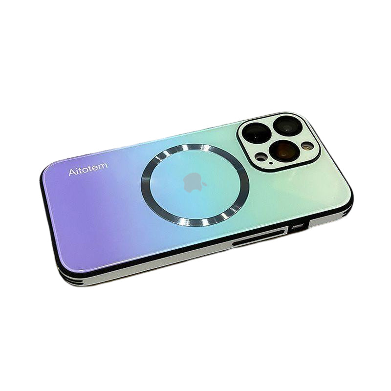 Gradient Magnetic Glass Protective Case For iPhone