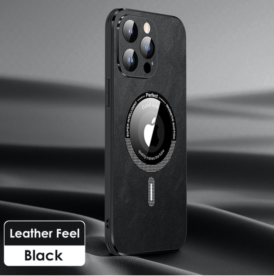Leather Phone Case For Magsafe Wireless Charger