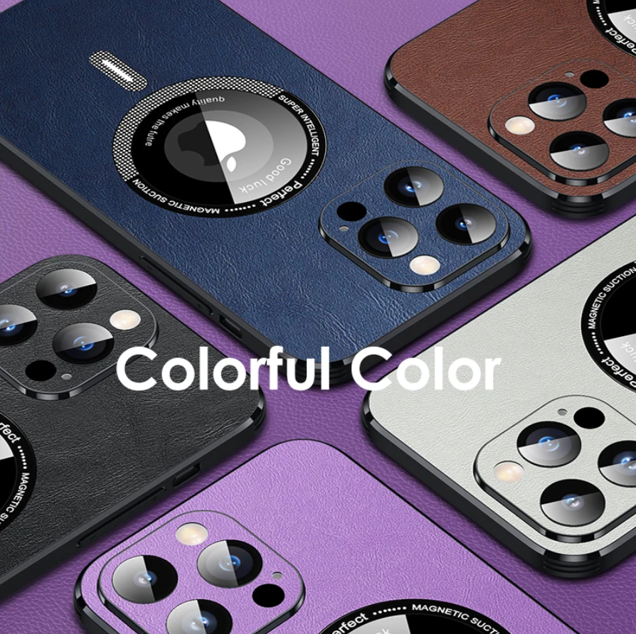 Leather Phone Case For Magsafe Wireless Charger