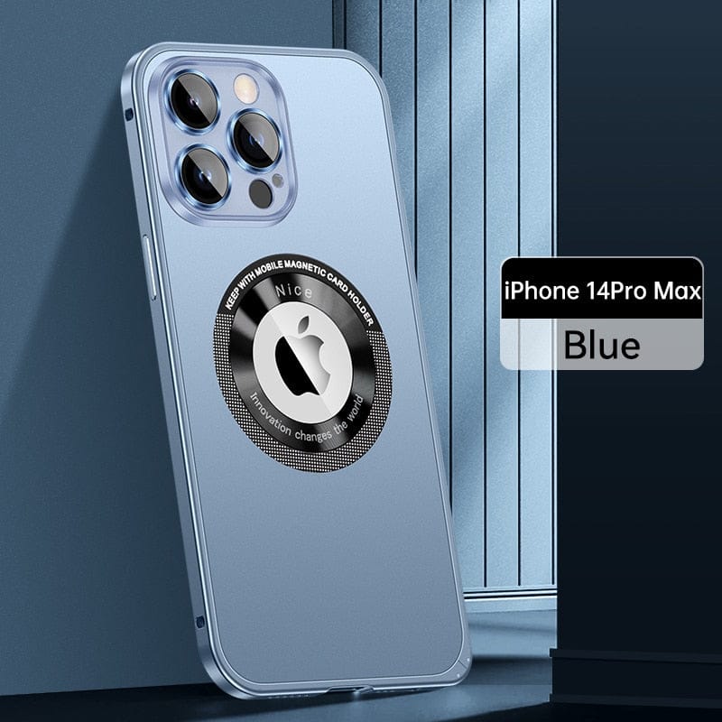 Magnetic Attraction Spring Buckle Aluminum Frame Case Cover For iPhone