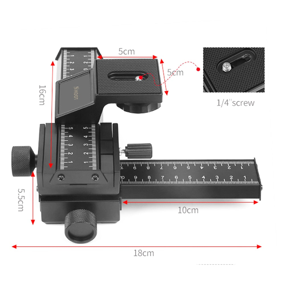 ZAHO™ 4 Way Macro Focusing Rail Slider