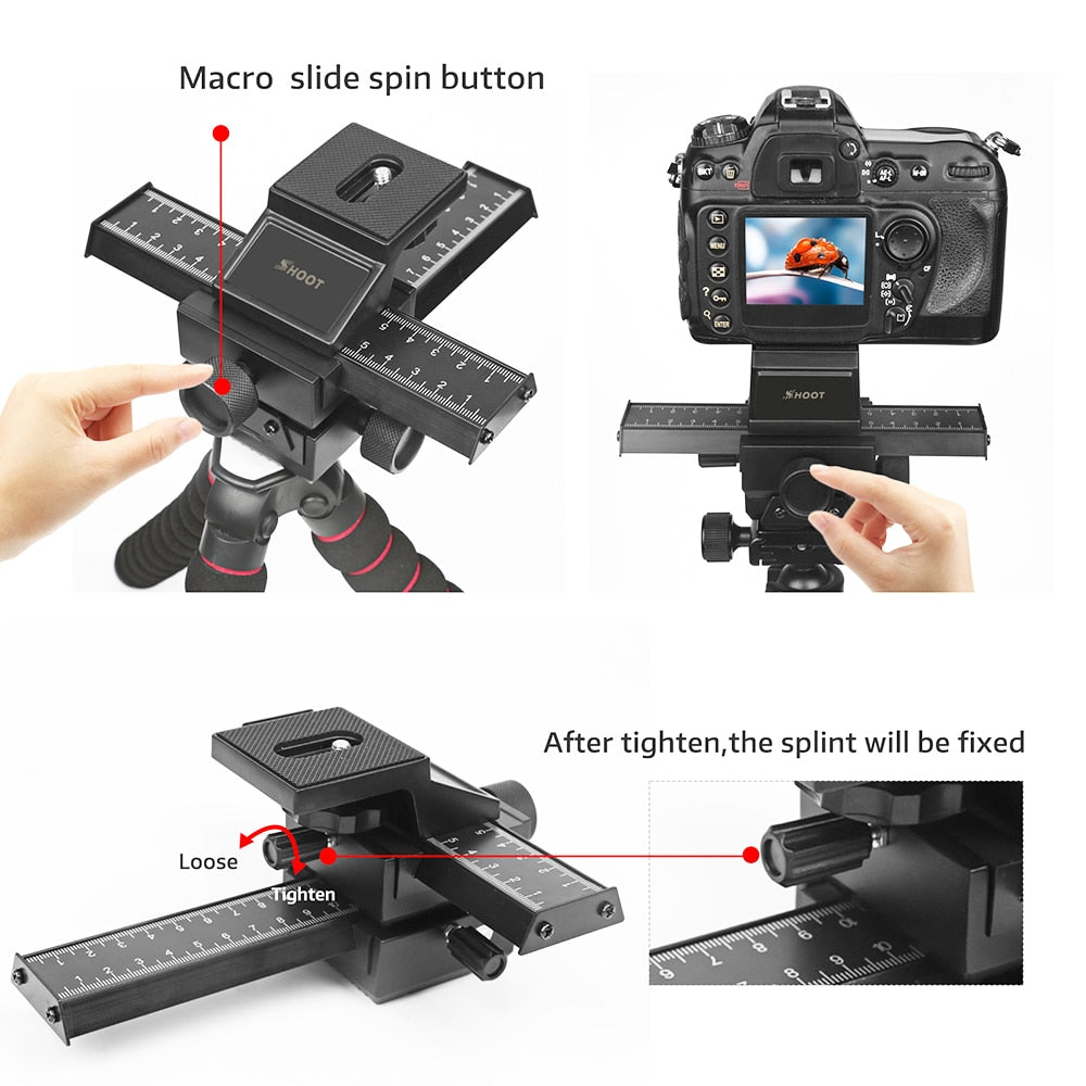 ZAHO™ 4 Way Macro Focusing Rail Slider