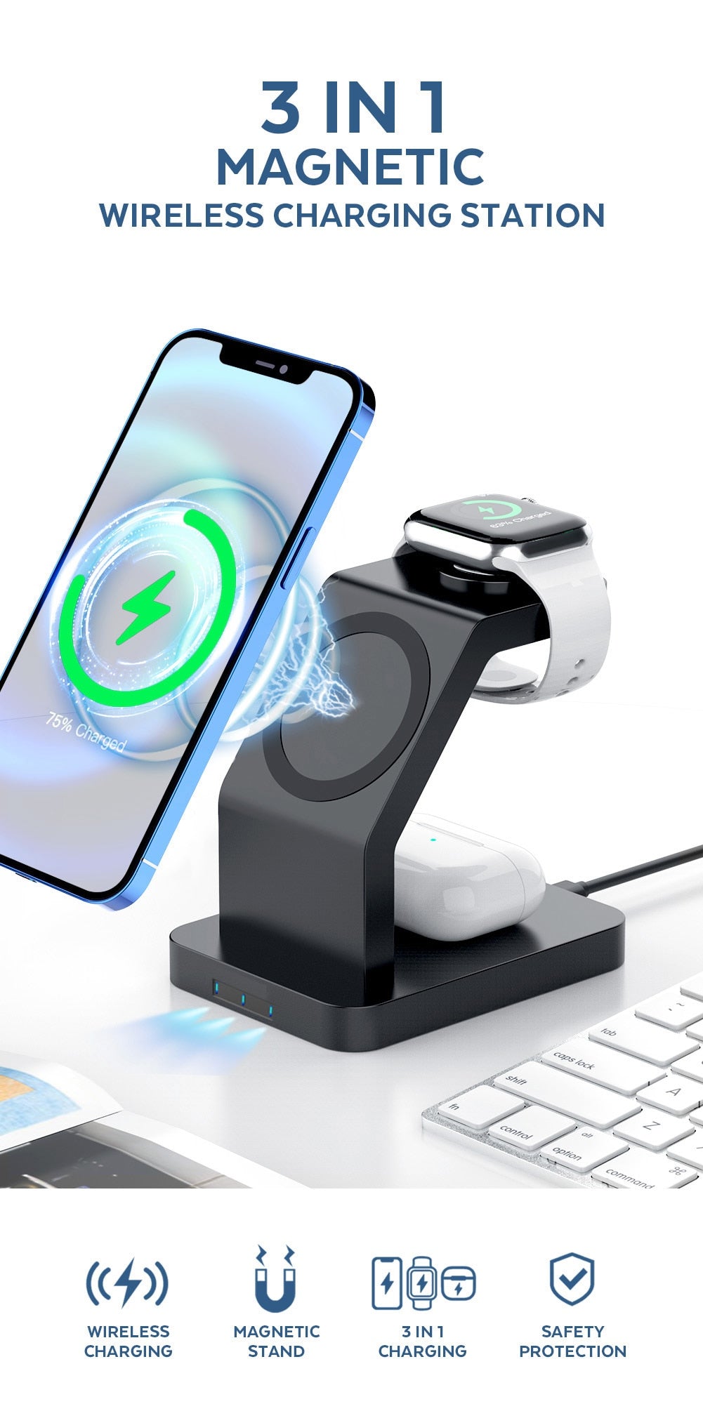 3 In 1 Magnetic Wireless Charger
