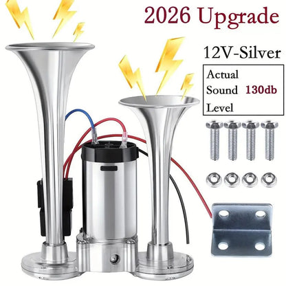 2026 Upgraded 12V Dual Air Horn Kit
