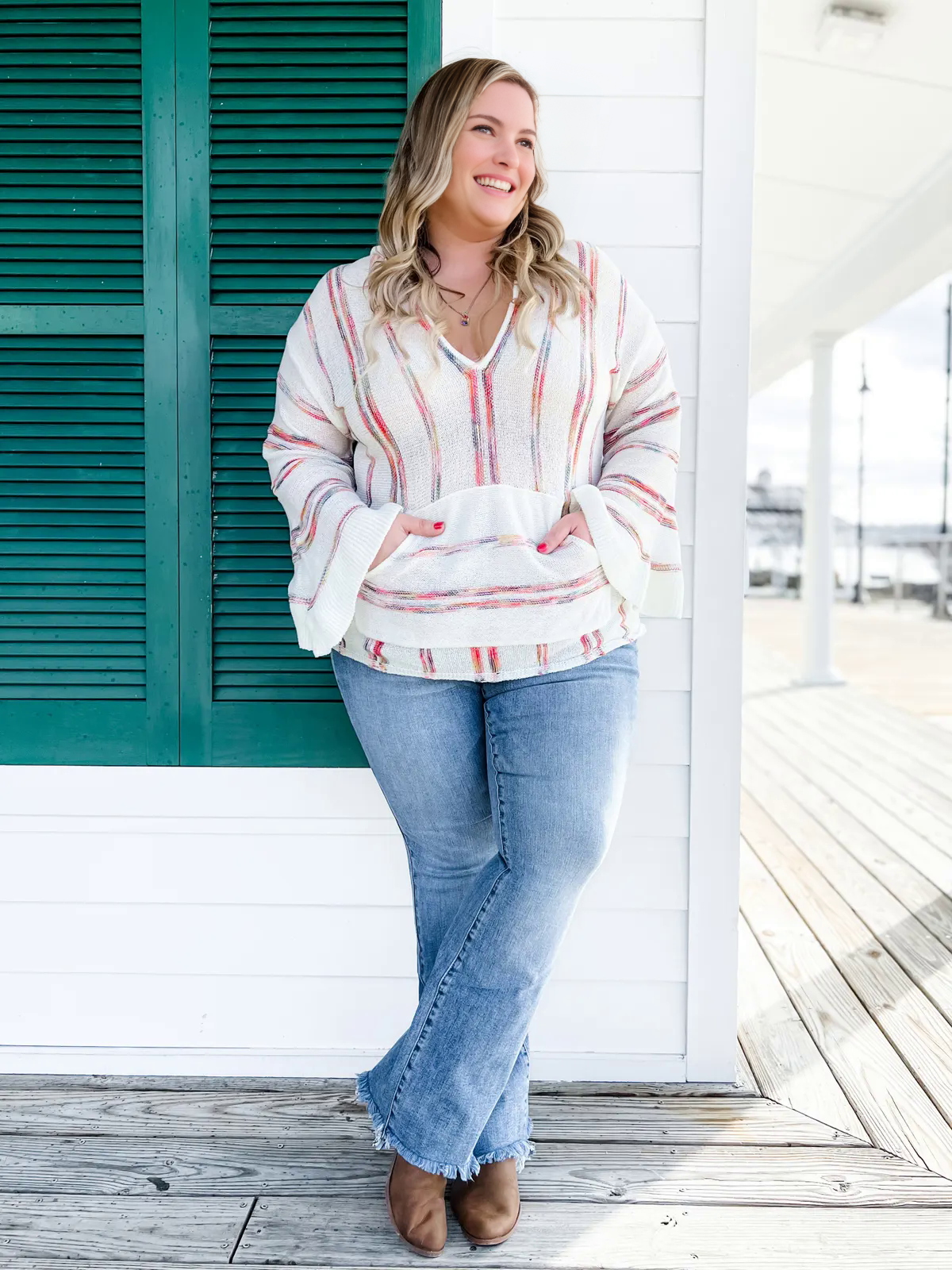 Vintage spijkerbroek met dubbele knoop en rafelige zoom, uitlopende pijpen (Koop 2, gratis verzending)