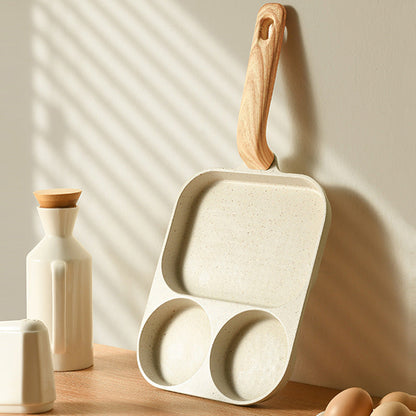 4-in-1 antiaanbak koekenpan: ideaal voor eieren, spek en hamburgers