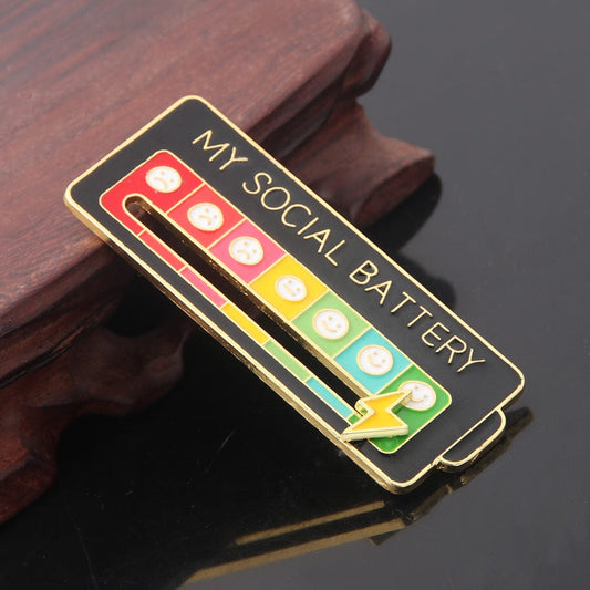 My Social Battery Pin Slider 7 days Mood Brooch