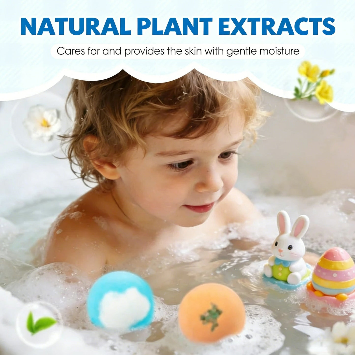 🛁 Natural Bath Bombs for Kids with Mega Bubbles & Surprise Inside 🥚✨12 pcs[1 Box]