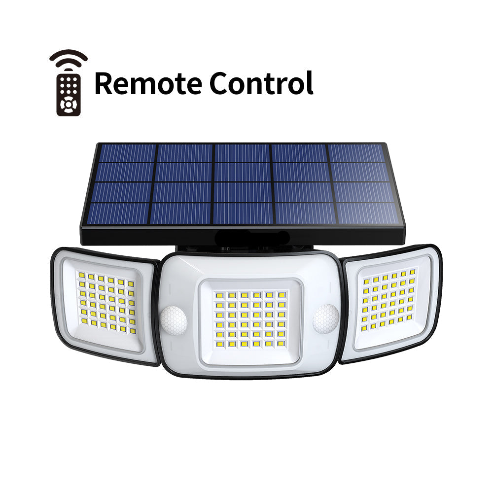 Zaho® 3-Head Outdoor Solar Motion Sensor Light with Remote Control