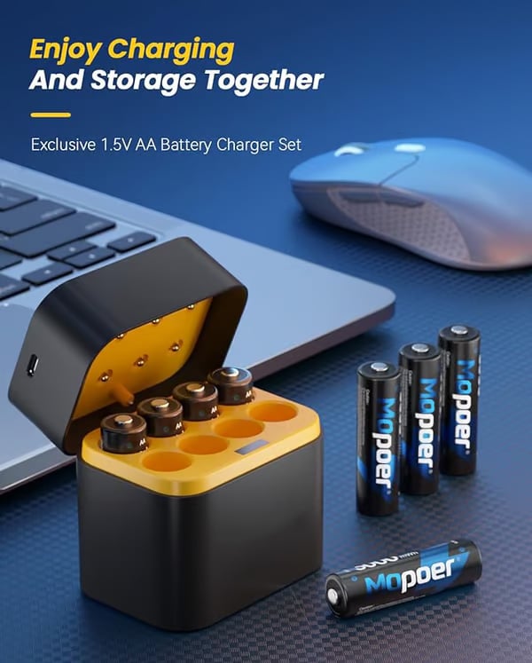 🔋Li-ion Battery with Integrated Charging Storage Box💡Overcharge protection