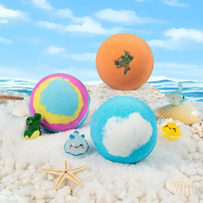 🛁 Natural Bath Bombs for Kids with Mega Bubbles & Surprise Inside 🥚✨12 pcs[1 Box]