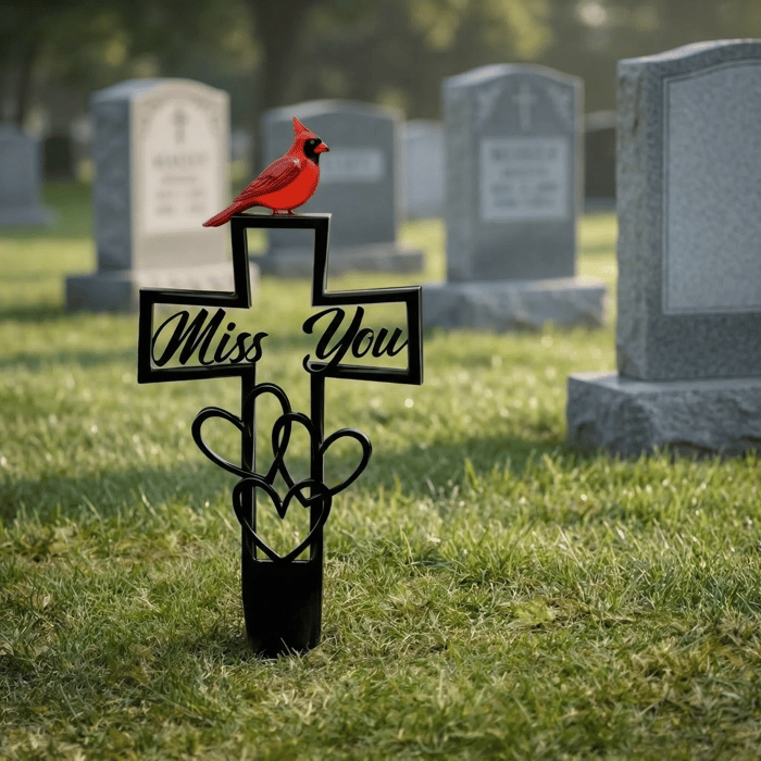 🐦💖 Metal Cemetery Memorial Plaque for Remembrance ✝️