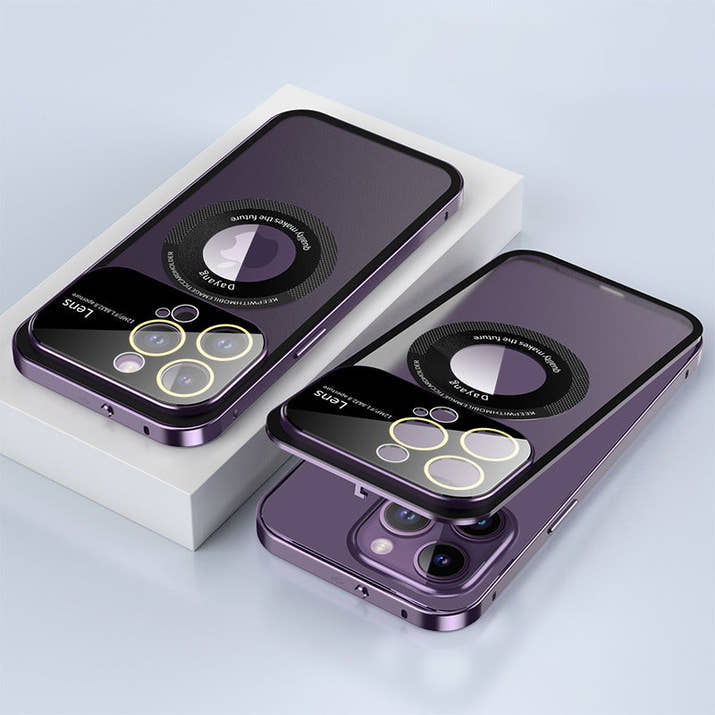 Transparent Metal Frame Snapped Button Lock For iPhone Case