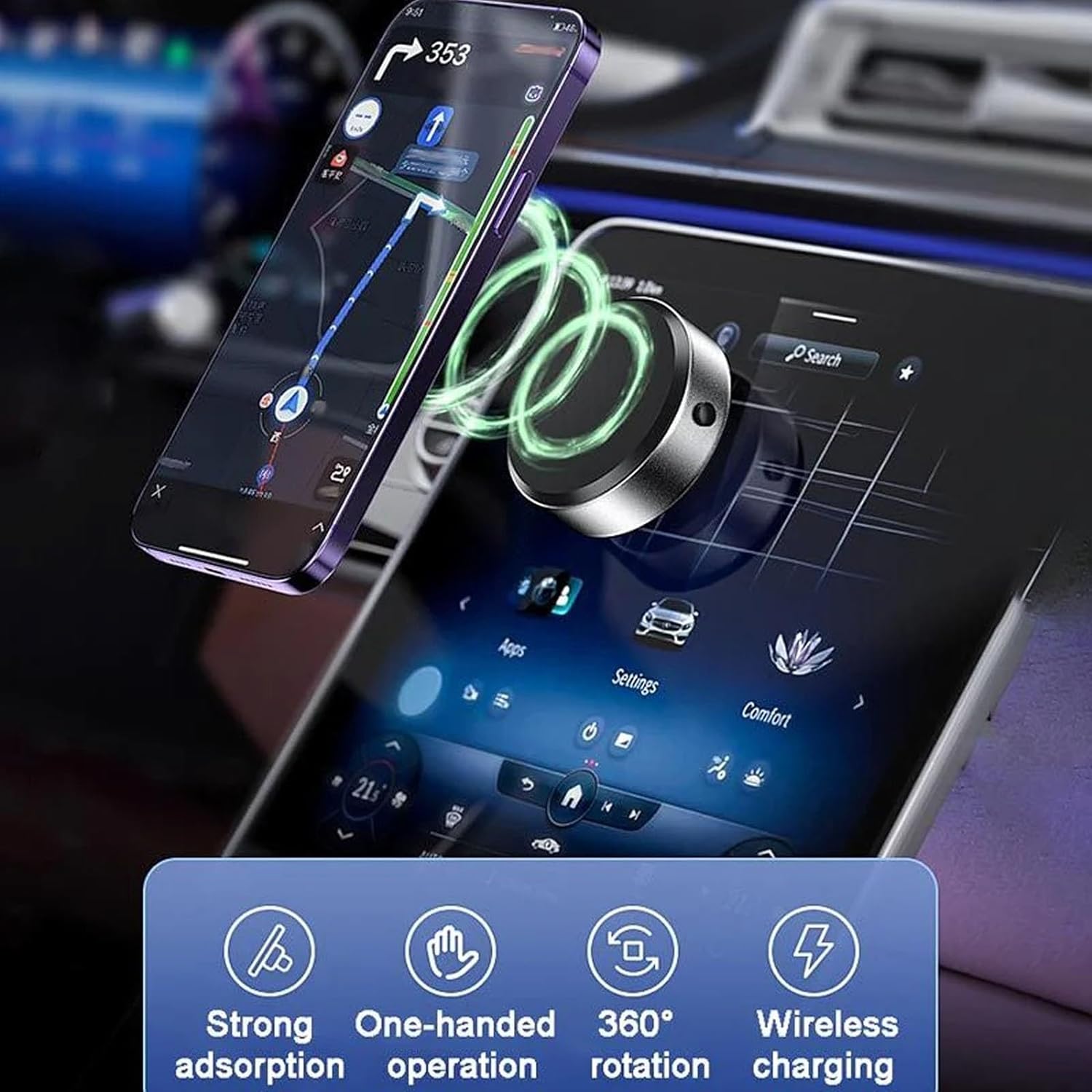 Double-Sided Phone Holder: Innovative Dual Suction Cup and Magnetic Design