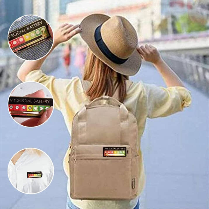 My Social Battery Pin Slider 7 days Mood Brooch