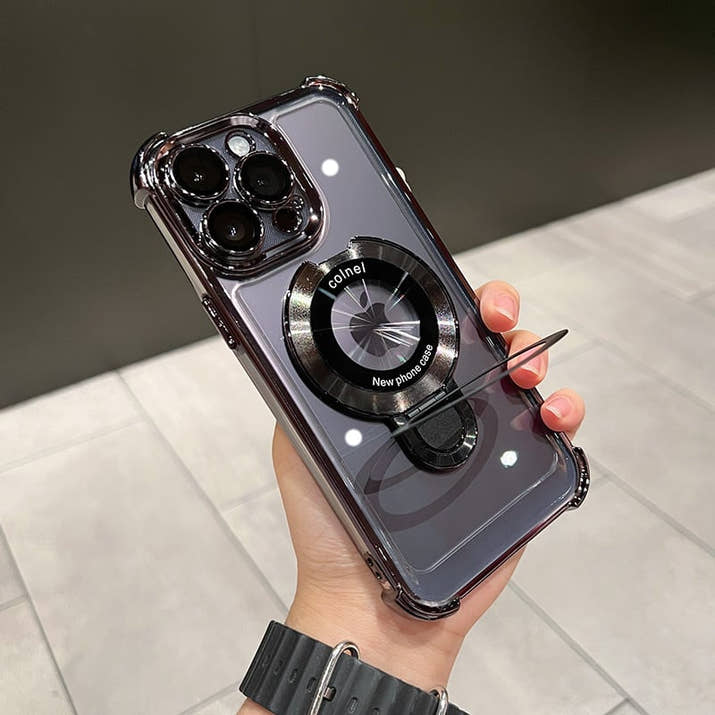 New In Phone Case for iPhone 17 Series - Four Corners Air Cushion Anti-fall Case for iPhone with Invisible Ring Stand