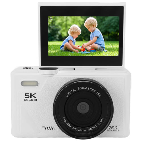5K 75MP, Digital Camera with Flip Screen LCD