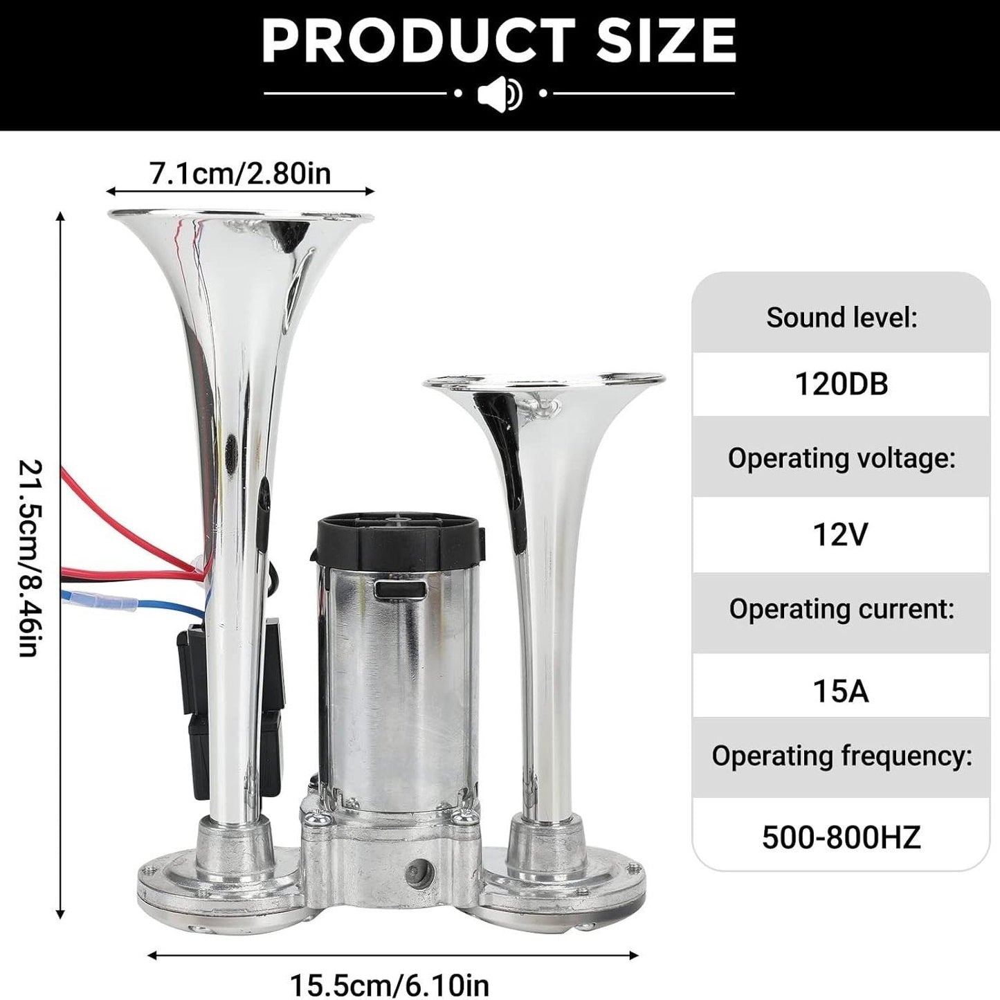 2026 Upgraded 12V Dual Air Horn Kit
