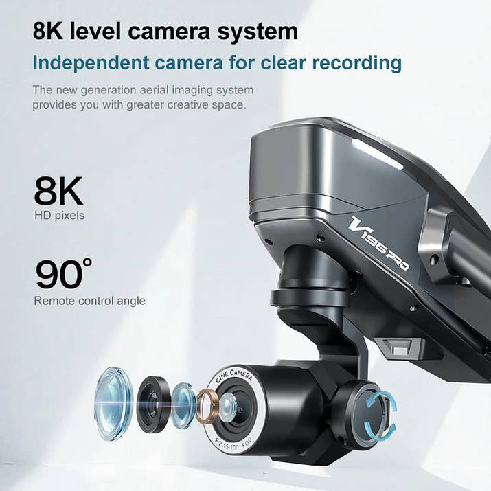 Zaho™  Drone with 8K camera for adults, v196 rc quadcopter with auto return, follow me