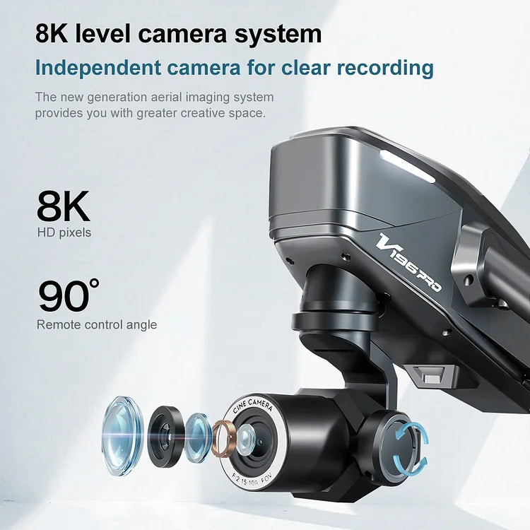 Zaho™  Drone with 8K camera for adults, v196 rc quadcopter with auto return, follow me