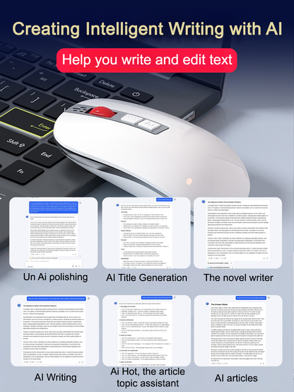 🖱️فأرة صوتية ذكية: تتيح الإدخال الصوتي، الترجمة، أو البحث بنقرة واحدة؛ تتصل عبر البلوتوث أو منفذ USB.