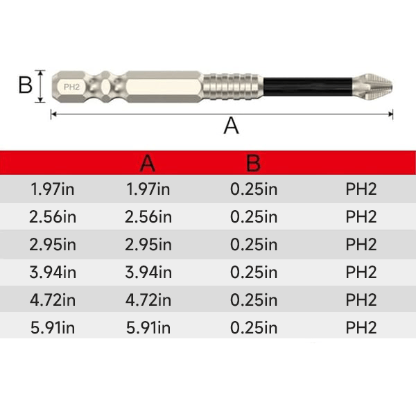 High-Magnetic Screwdriver Drill Bit  Set (6Pcs)
