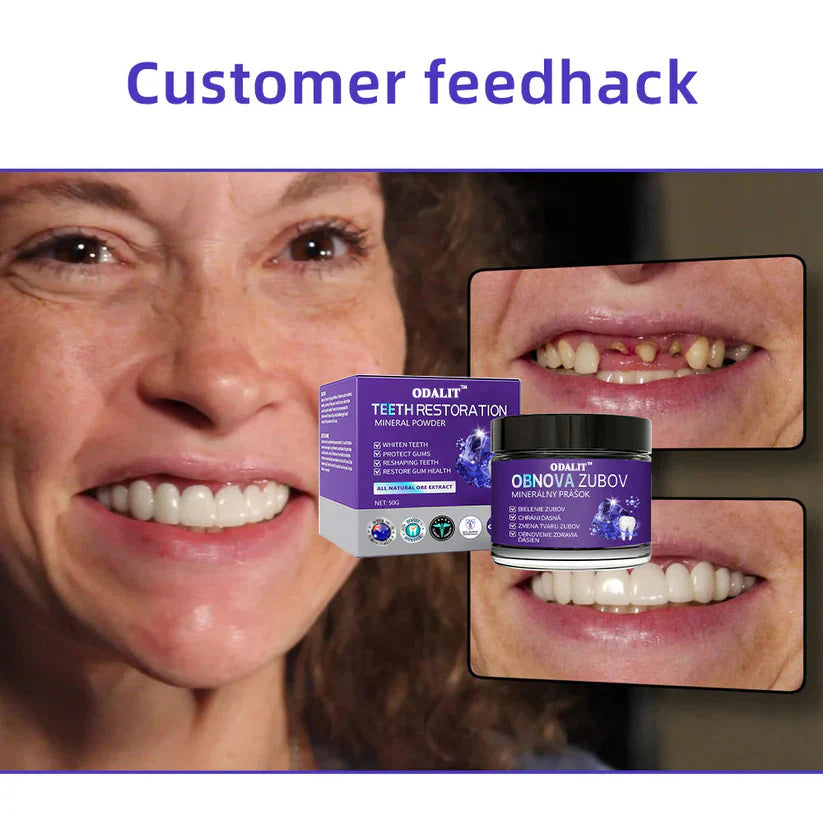 Polvo Mineral ODALIT™ para Restauración Dental 🦷 (Recomendado por TGA) (Trata la periodontitis y las úlceras bucales, previene la pérdida de dientes y repara la retracción de las encías)