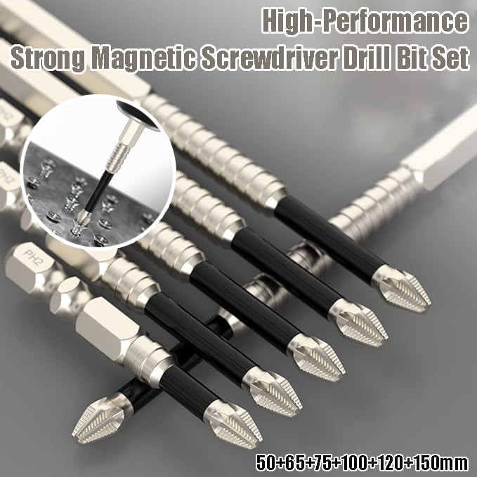 High-Magnetic Screwdriver Drill Bit  Set (6Pcs)
