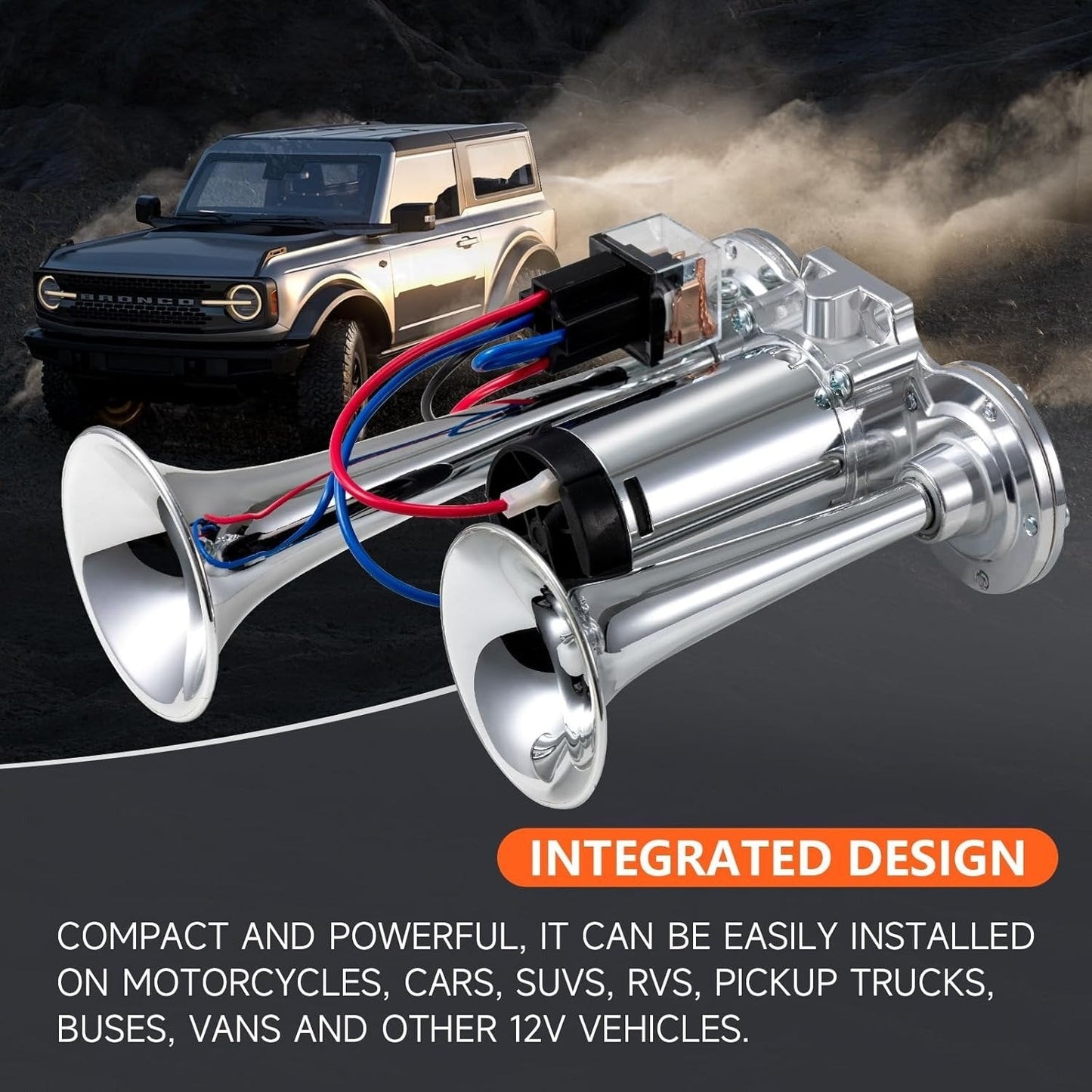 2026 Upgraded 12V Dual Air Horn Kit