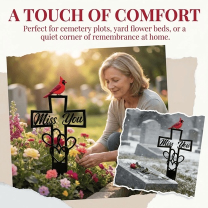 🐦💖 Metal Cemetery Memorial Plaque for Remembrance ✝️