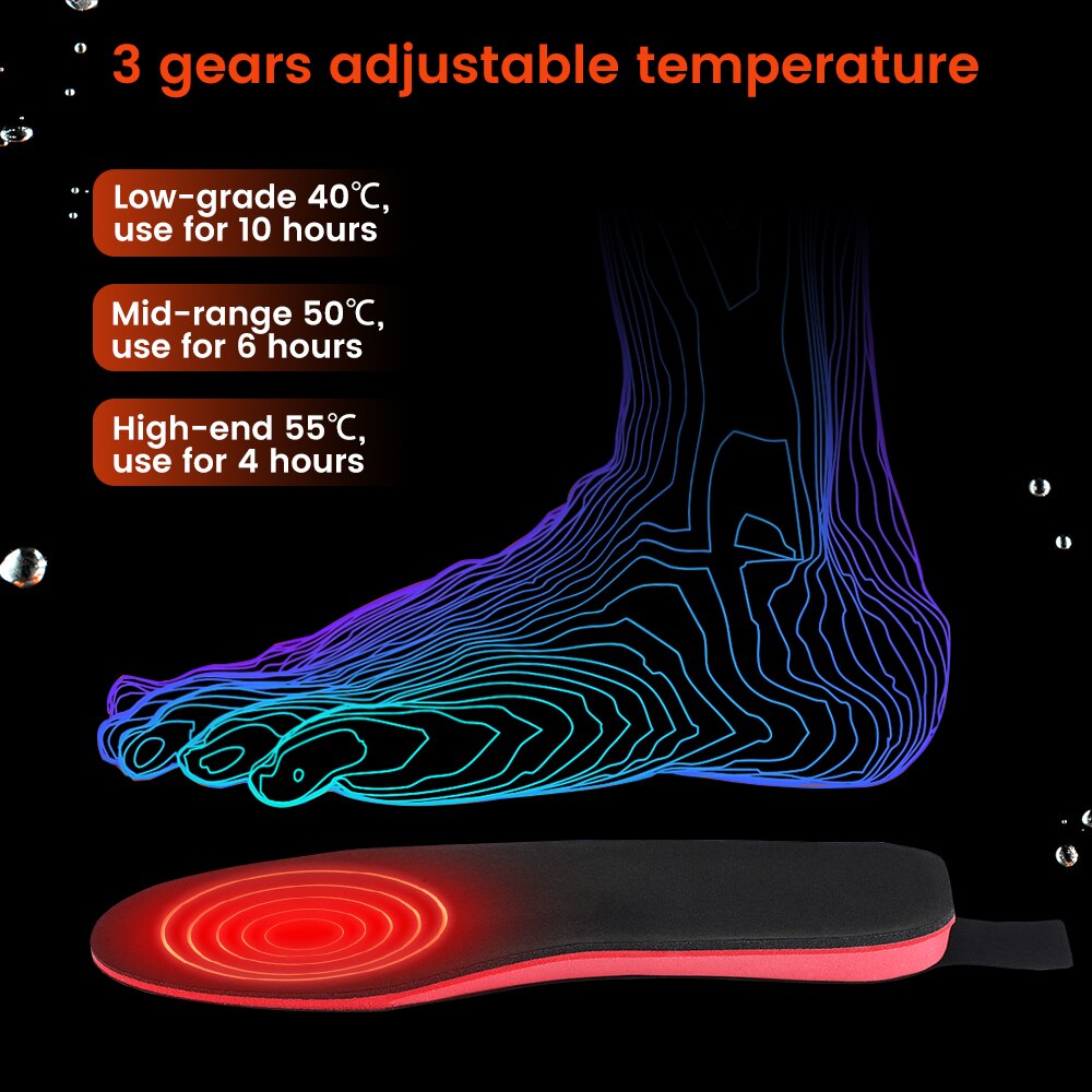 Electric Heated Insoles with USB Recharge & Remote Control
