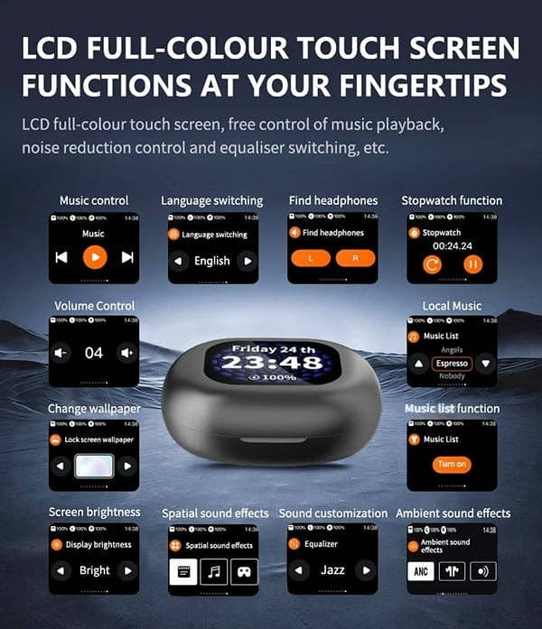 True Powerful Bluetooth 5.4 Open Ear Earbuds, IPX5 Waterproof